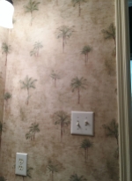 Same original wallpaper as the 1st bathroom.