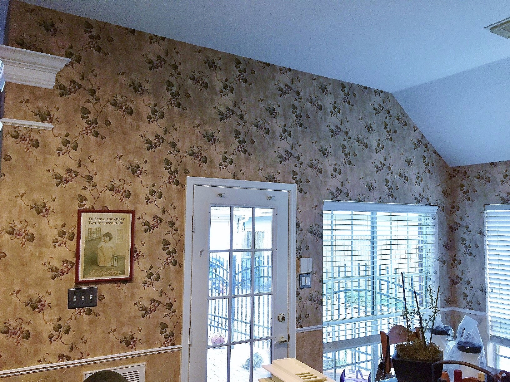 How to Use Bird Wallpaper Below a Chair Rail In a Bedroom 